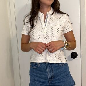 Tommy Hilfiger White Polo w Dots
